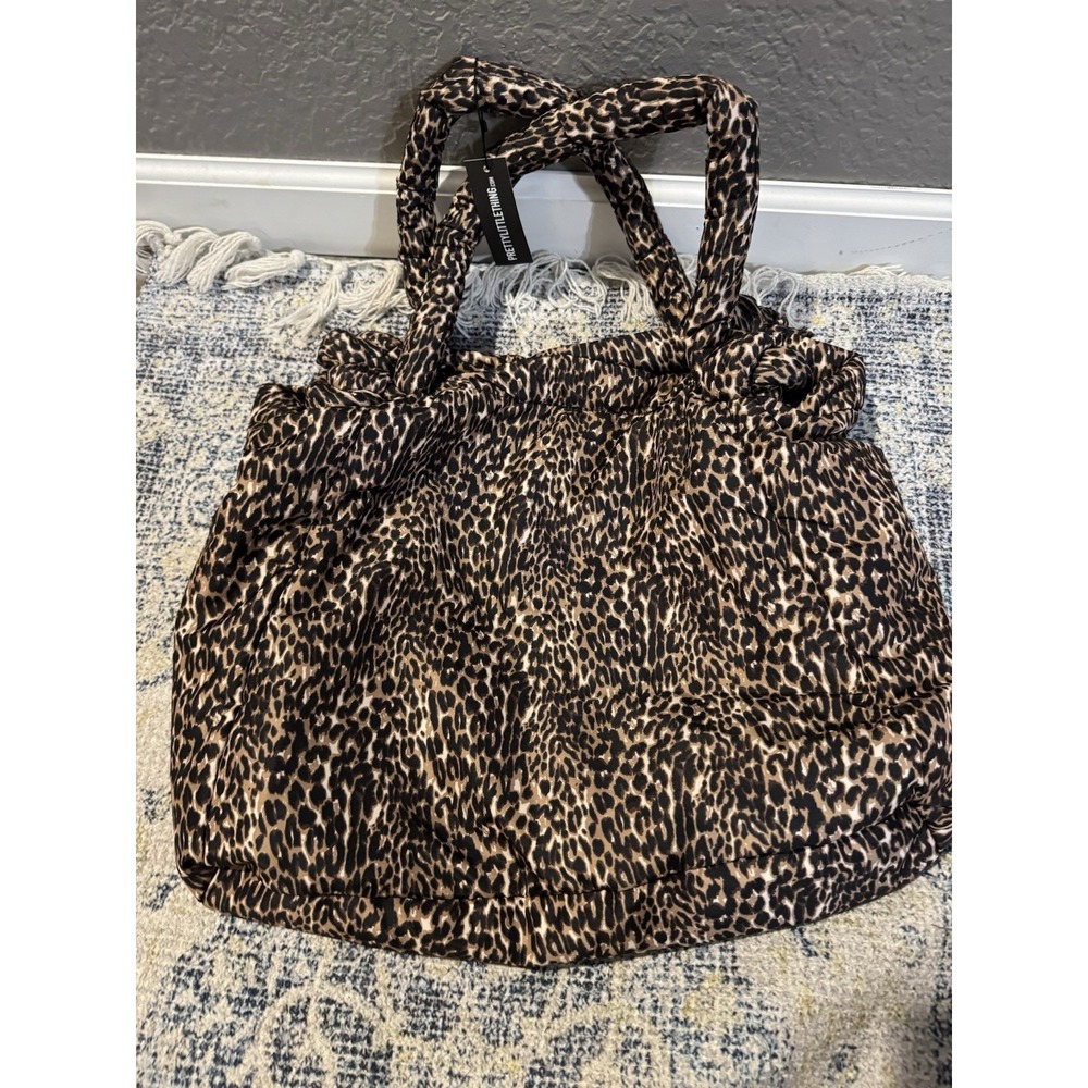 Pretty Little Things Leopard Print Nylon Padded Tote Nwt
